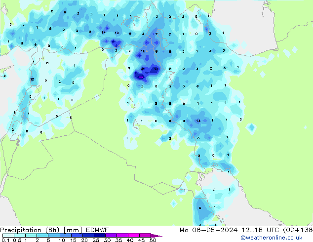 Z500/Rain (+SLP)/Z850 ECMWF Mo 06.05.2024 18 UTC