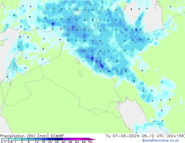 Z500/Rain (+SLP)/Z850 ECMWF вт 07.05.2024 12 UTC