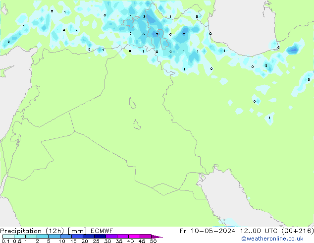 Precipitation (12h) ECMWF Fr 10.05.2024 00 UTC