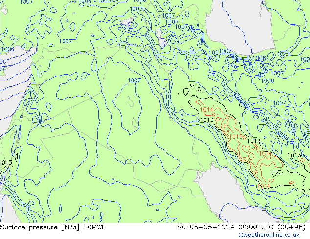 Pressione al suolo ECMWF dom 05.05.2024 00 UTC