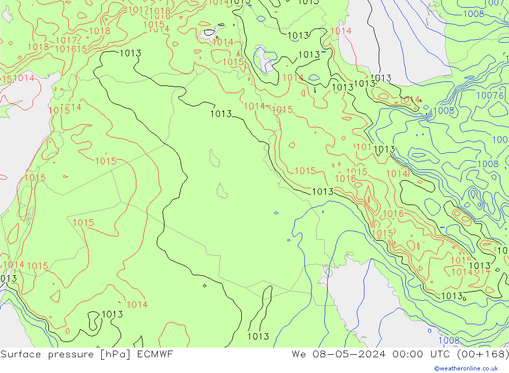 Atmosférický tlak ECMWF St 08.05.2024 00 UTC