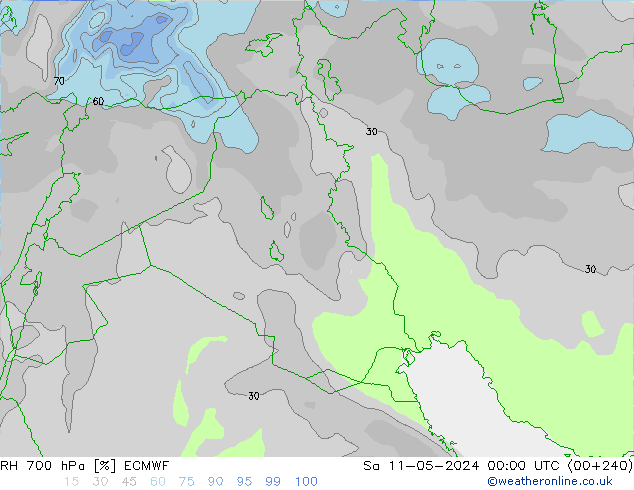 RH 700 hPa ECMWF Sa 11.05.2024 00 UTC