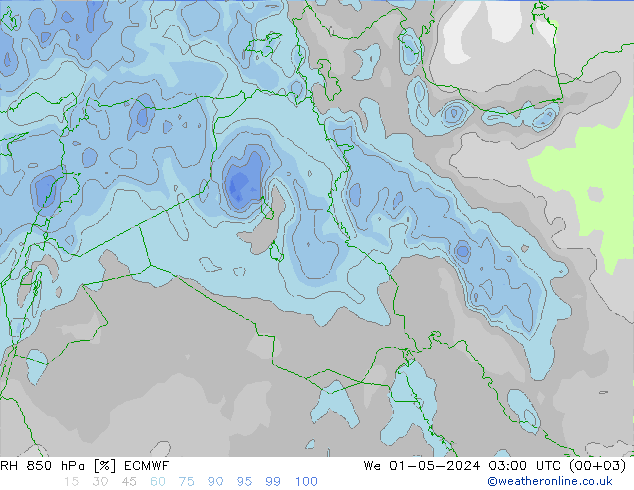 RV 850 hPa ECMWF wo 01.05.2024 03 UTC