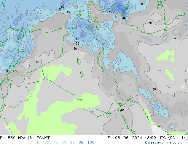 RH 850 hPa ECMWF Su 05.05.2024 18 UTC