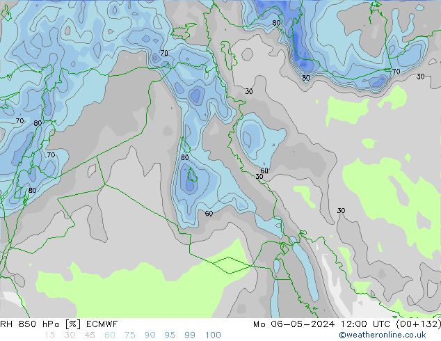 RH 850 hPa ECMWF Mo 06.05.2024 12 UTC