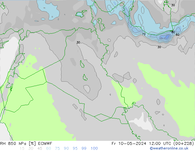 RH 850 hPa ECMWF pt. 10.05.2024 12 UTC