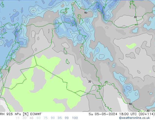 RH 925 hPa ECMWF Su 05.05.2024 18 UTC