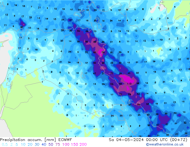 Totale neerslag ECMWF za 04.05.2024 00 UTC