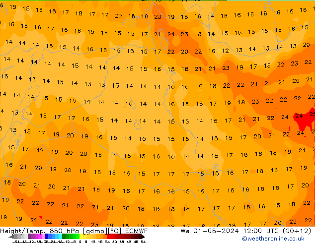 Z500/Rain (+SLP)/Z850 ECMWF mié 01.05.2024 12 UTC