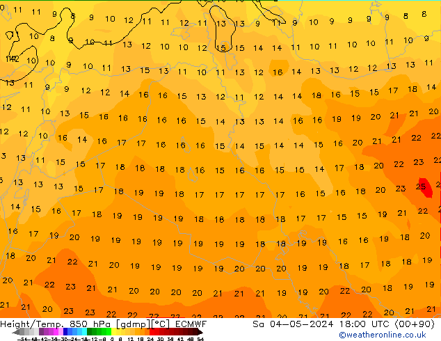 Z500/Rain (+SLP)/Z850 ECMWF Sáb 04.05.2024 18 UTC