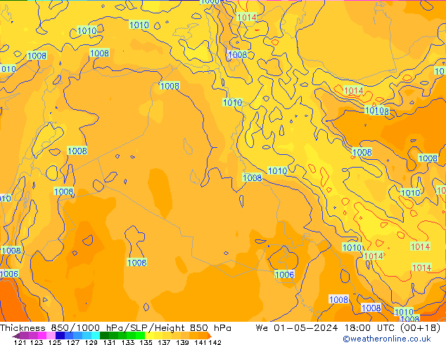 Thck 850-1000 hPa ECMWF We 01.05.2024 18 UTC