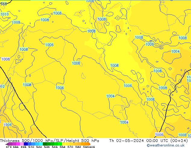 Thck 500-1000hPa ECMWF Th 02.05.2024 00 UTC