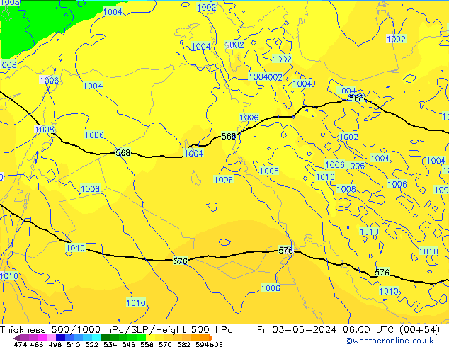 Thck 500-1000hPa ECMWF Fr 03.05.2024 06 UTC