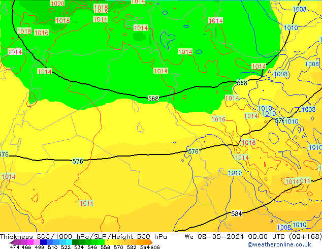 Thck 500-1000hPa ECMWF St 08.05.2024 00 UTC