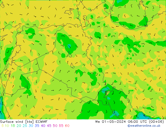 Prec 6h/Wind 10m/950 ECMWF We 01.05.2024 06 UTC