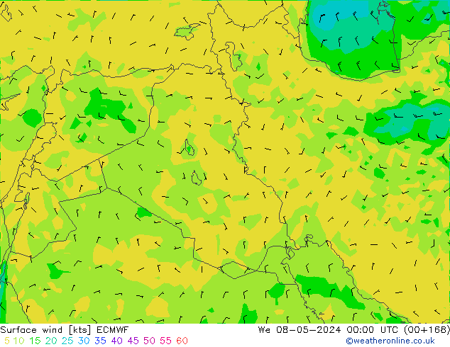 Vent 10 m ECMWF mer 08.05.2024 00 UTC