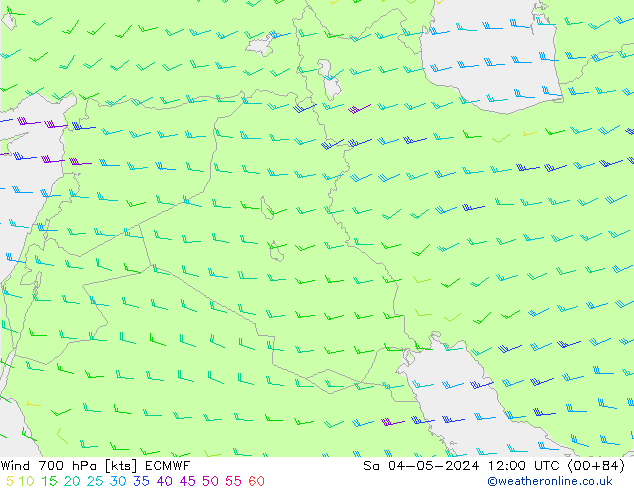 Wind 700 hPa ECMWF Sa 04.05.2024 12 UTC