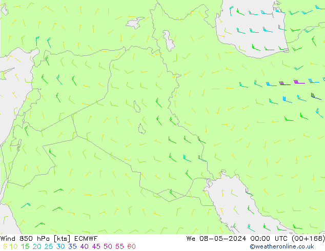 Wind 850 hPa ECMWF We 08.05.2024 00 UTC