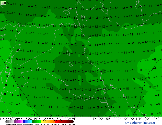 Z500/Rain (+SLP)/Z850 ECMWF Th 02.05.2024 00 UTC