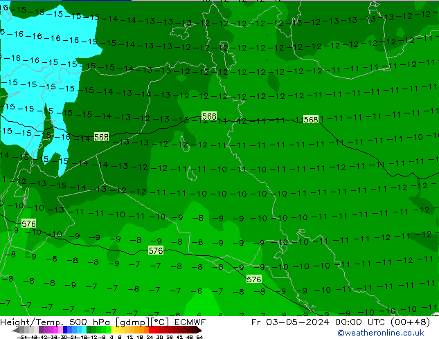 Z500/Rain (+SLP)/Z850 ECMWF Fr 03.05.2024 00 UTC