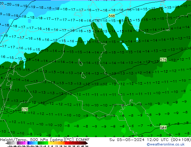 Z500/Rain (+SLP)/Z850 ECMWF Ne 05.05.2024 12 UTC