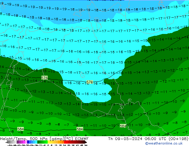 Z500/Rain (+SLP)/Z850 ECMWF czw. 09.05.2024 06 UTC