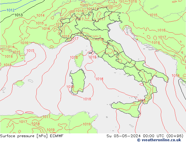 ciśnienie ECMWF nie. 05.05.2024 00 UTC