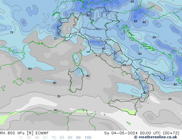 RH 850 hPa ECMWF Sa 04.05.2024 00 UTC