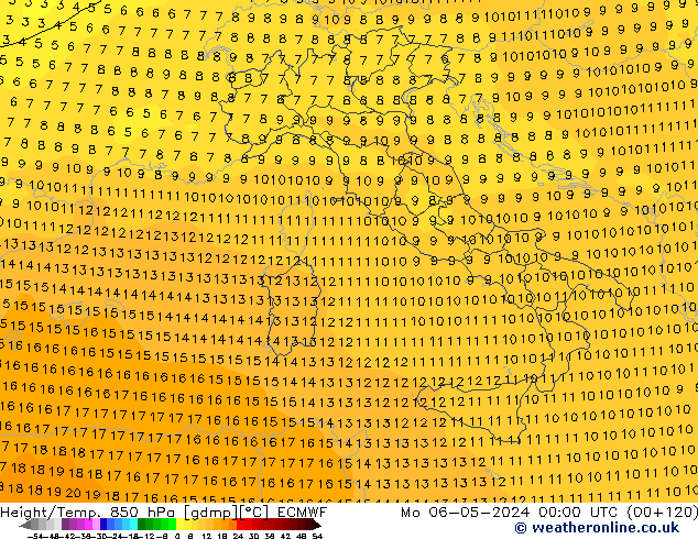 Z500/Regen(+SLP)/Z850 ECMWF ma 06.05.2024 00 UTC