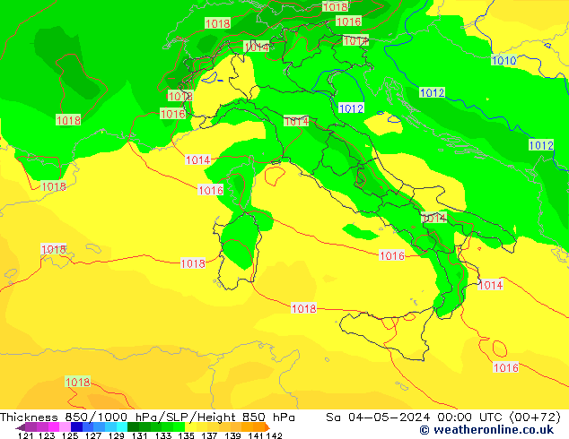 Thck 850-1000 hPa ECMWF Sa 04.05.2024 00 UTC