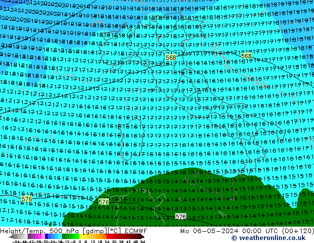 Z500/Regen(+SLP)/Z850 ECMWF ma 06.05.2024 00 UTC