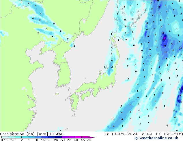 Z500/Rain (+SLP)/Z850 ECMWF Fr 10.05.2024 00 UTC