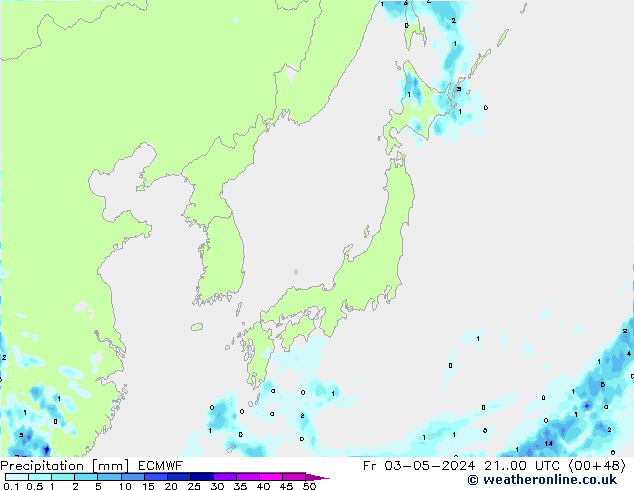 Precipitation ECMWF Fr 03.05.2024 00 UTC