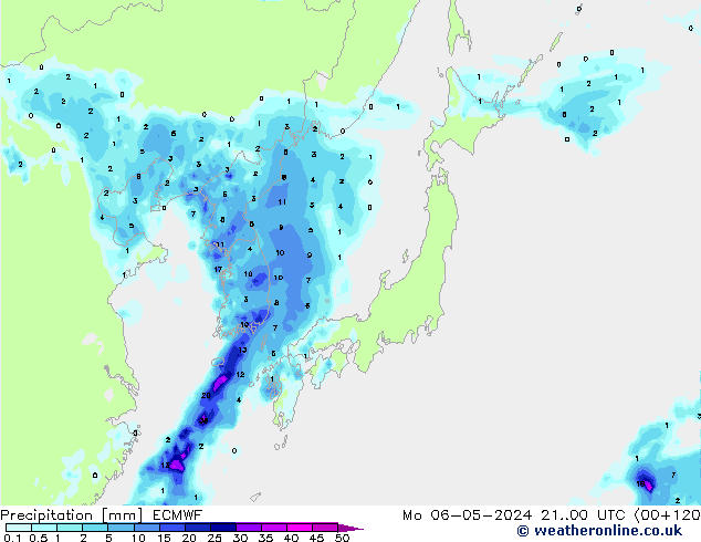 Precipitation ECMWF Mo 06.05.2024 00 UTC