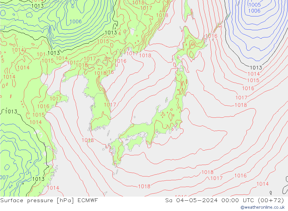 Presión superficial ECMWF sáb 04.05.2024 00 UTC