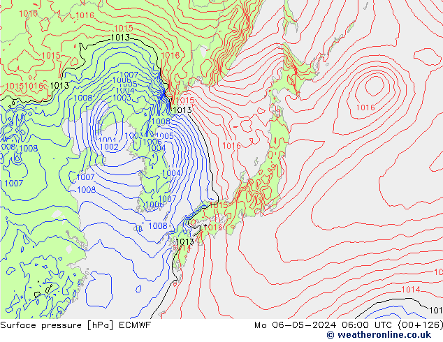 Luchtdruk (Grond) ECMWF ma 06.05.2024 06 UTC