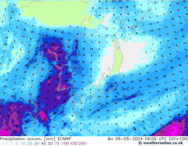 Nied. akkumuliert ECMWF Mo 06.05.2024 06 UTC