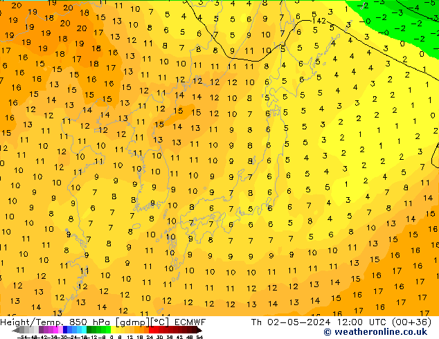 Z500/Rain (+SLP)/Z850 ECMWF jeu 02.05.2024 12 UTC