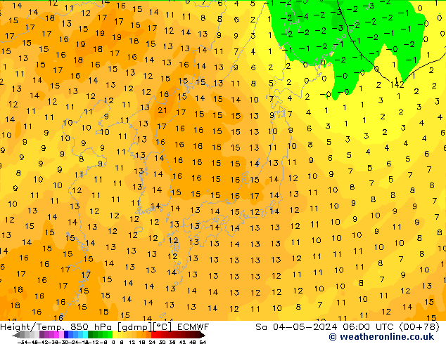 Z500/Yağmur (+YB)/Z850 ECMWF Cts 04.05.2024 06 UTC