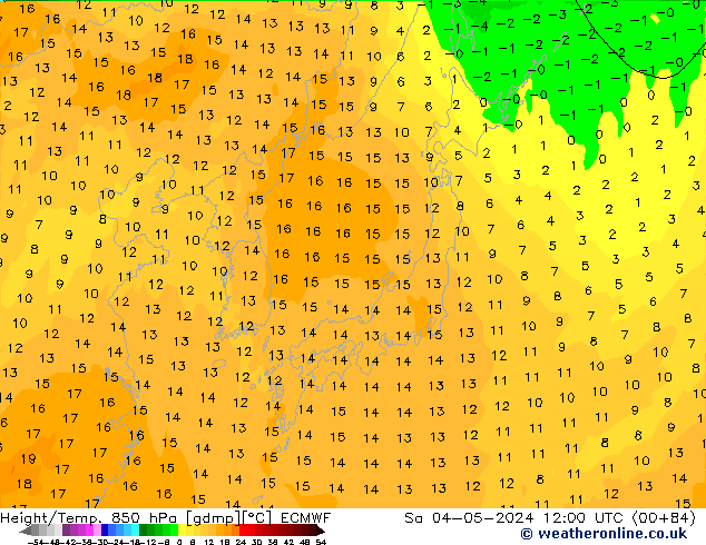 Z500/Rain (+SLP)/Z850 ECMWF so. 04.05.2024 12 UTC