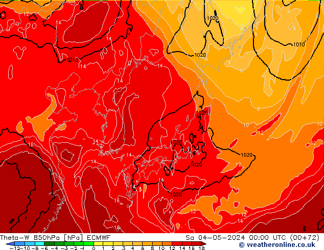 Theta-W 850hPa ECMWF sáb 04.05.2024 00 UTC