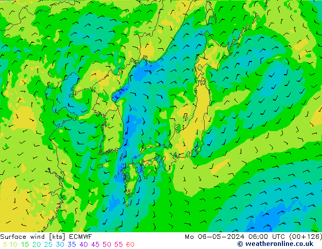 Wind 10 m ECMWF ma 06.05.2024 06 UTC