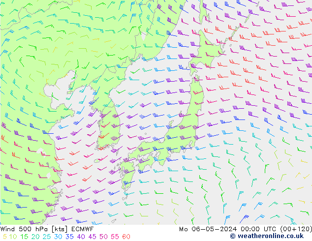 Wind 500 hPa ECMWF ma 06.05.2024 00 UTC