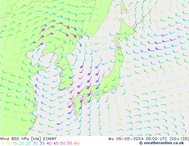 Wind 850 hPa ECMWF ma 06.05.2024 06 UTC