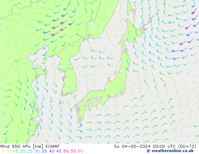 Viento 950 hPa ECMWF sáb 04.05.2024 00 UTC