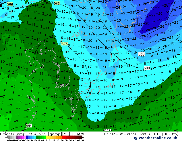 Z500/Rain (+SLP)/Z850 ECMWF  03.05.2024 18 UTC