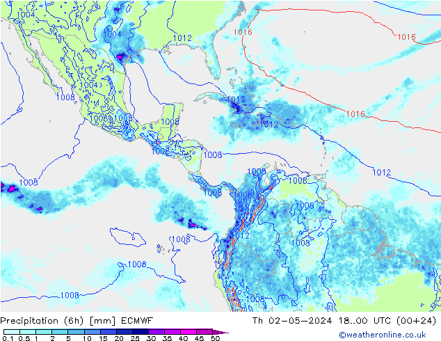 Z500/Rain (+SLP)/Z850 ECMWF czw. 02.05.2024 00 UTC