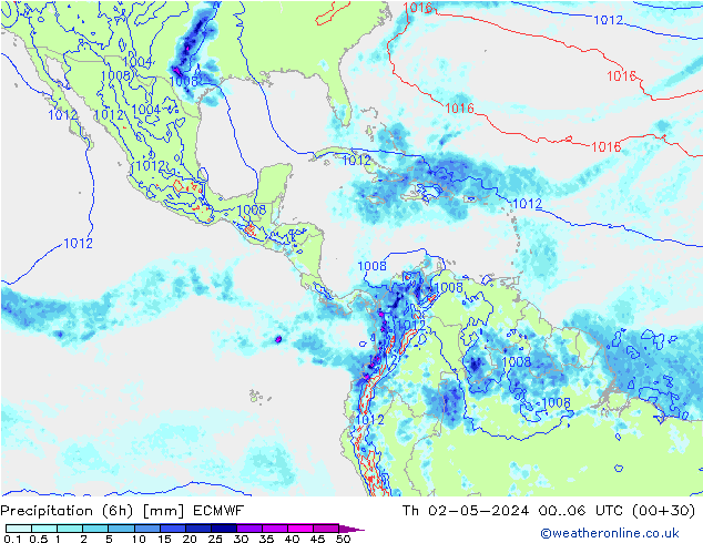 Z500/Rain (+SLP)/Z850 ECMWF Th 02.05.2024 06 UTC