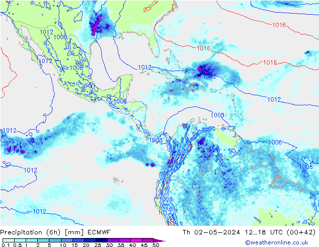 Z500/Rain (+SLP)/Z850 ECMWF Čt 02.05.2024 18 UTC