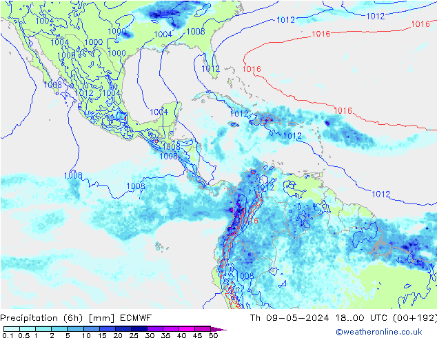 Z500/Rain (+SLP)/Z850 ECMWF Th 09.05.2024 00 UTC